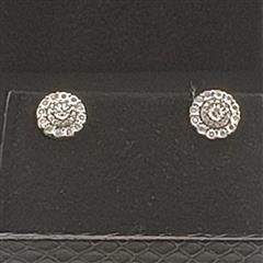 Gold-Diamond Earrings DIAMOND 23 Diamonds .023 Carat T.W. 14K White Gold 1.8g